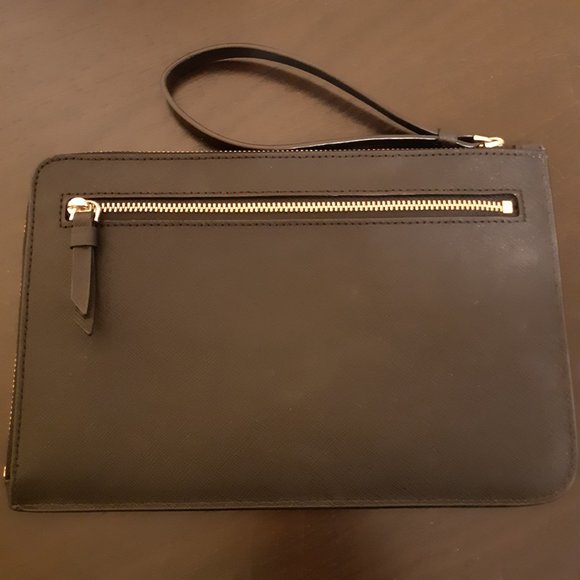 Kate Spade Cameron Black Saffiano Leather L-zip Wristlet - Picture 2 of 5